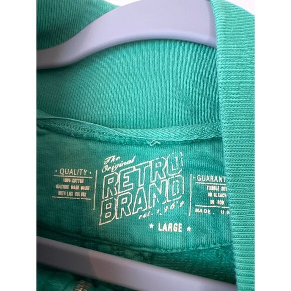 Retro Brand Zip Sweatshirt Green Size Large - Picture 2 of 6